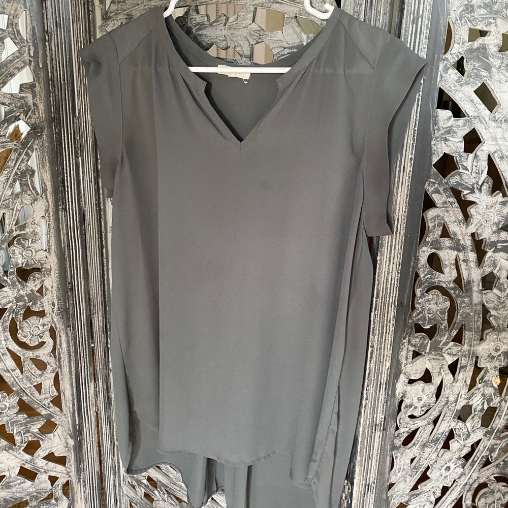 Olive green long blouse